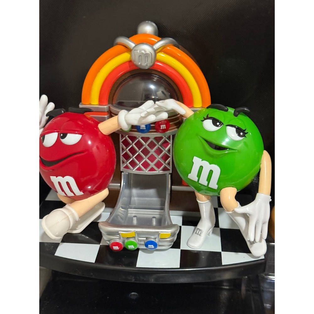 M M Candy  Dispensers set of 2 Jukebox Basketball Player Collectible Display